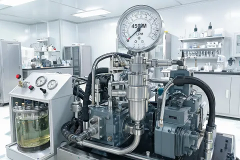 Hydraulic flow and pressure test rig